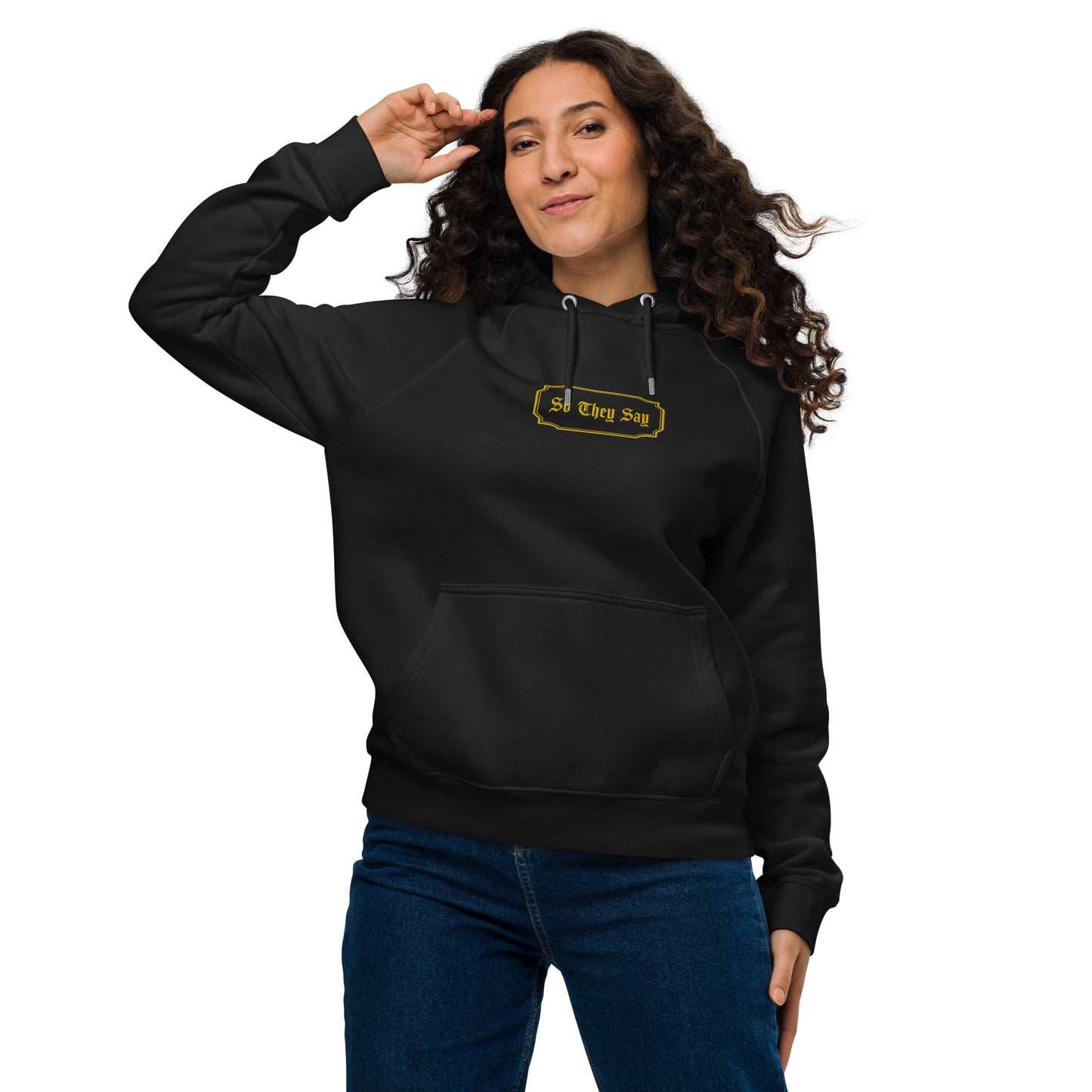 So They Say Embroidered Logo Hoodie